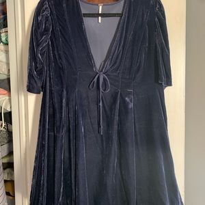 Free People Navy Velvet Dress
